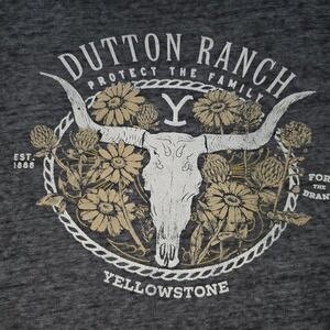 Yellowstone Dutton Ranch Womens Shirt Top X-Small Black Graphic Tee V Neck XSg